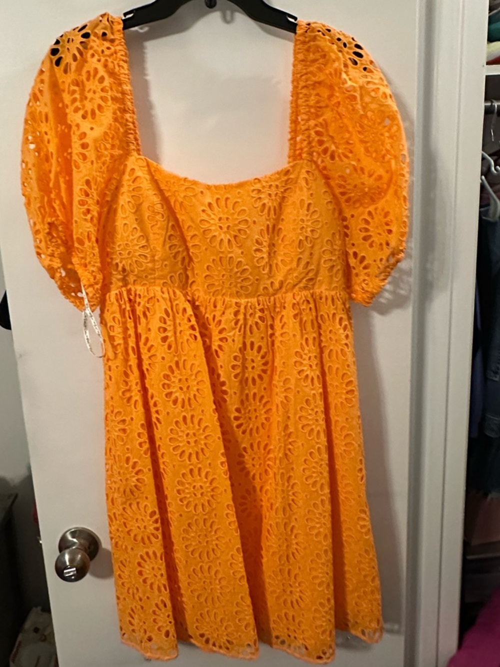 Lilly Pulitzer Orange Eyelet babydoll Dress